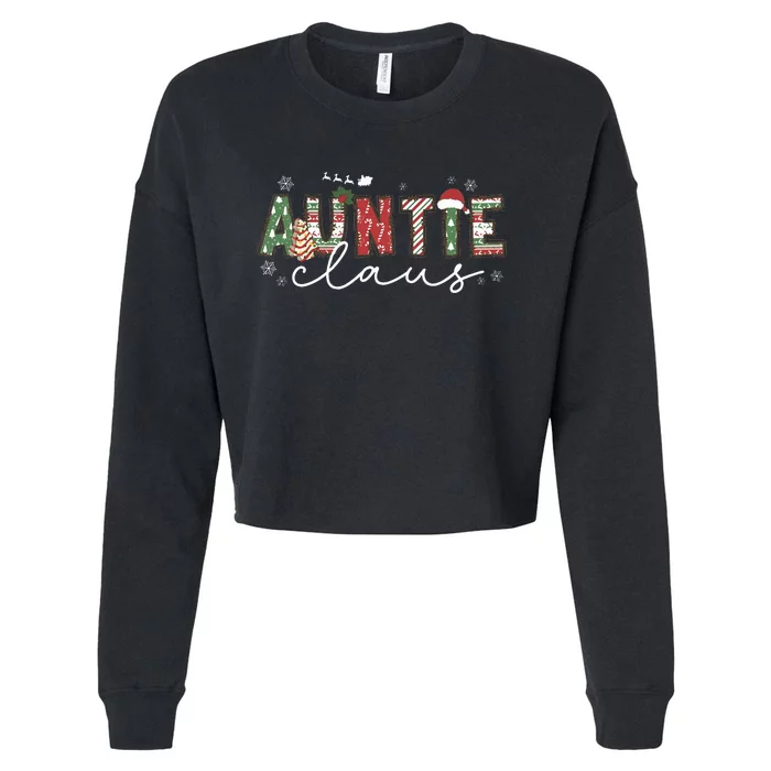 Auntie Claus Groovy Xmas Matching Family Cropped Pullover Crew