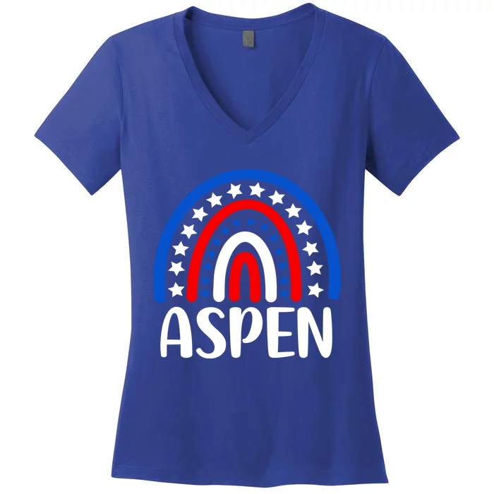 Aspen Colorado Gift I Love Aspen Colorado Usa Gift Women's V-Neck T-Shirt