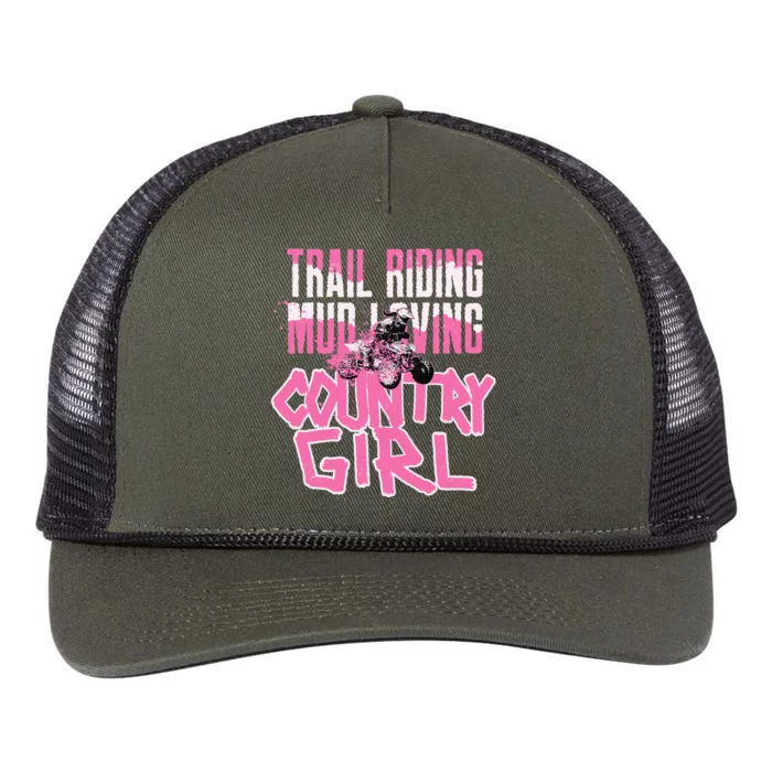 ATV Country Girl Four Wheeler Retro Rope Trucker Hat Cap