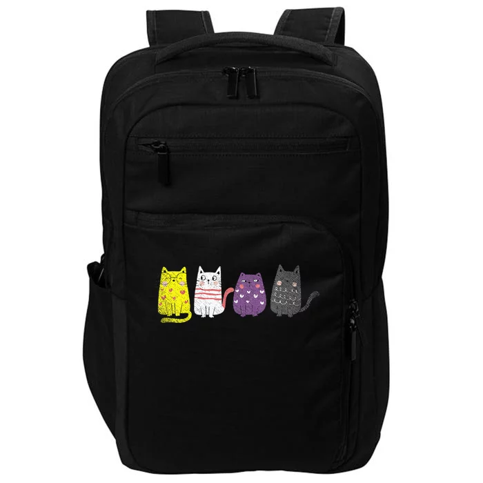 Animal Cat Gift Non Binary Pride Agender Non Binary Impact Tech Backpack