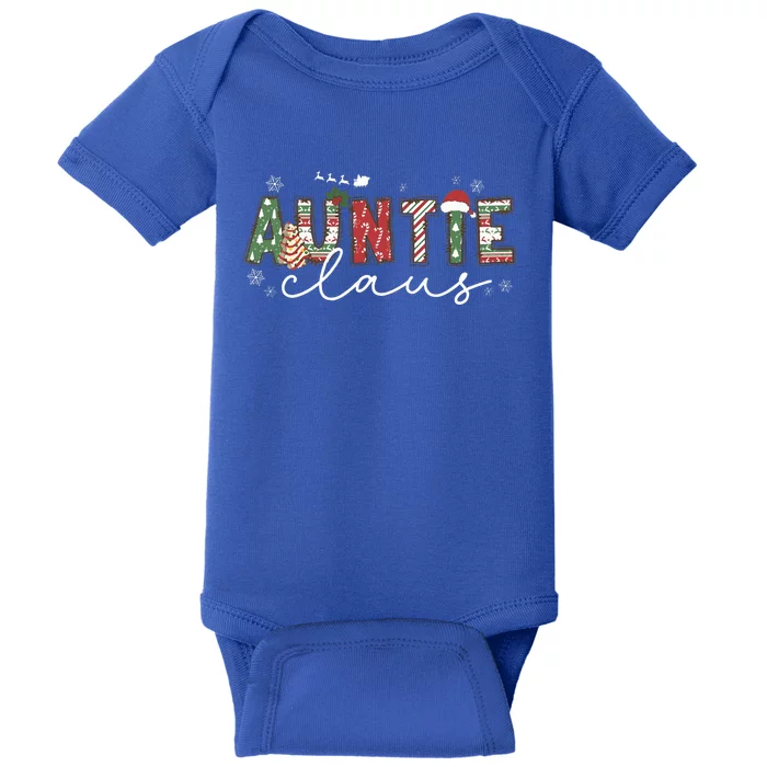 Auntie Claus Groovy Xmas Matching Family Christmas Baby Bodysuit