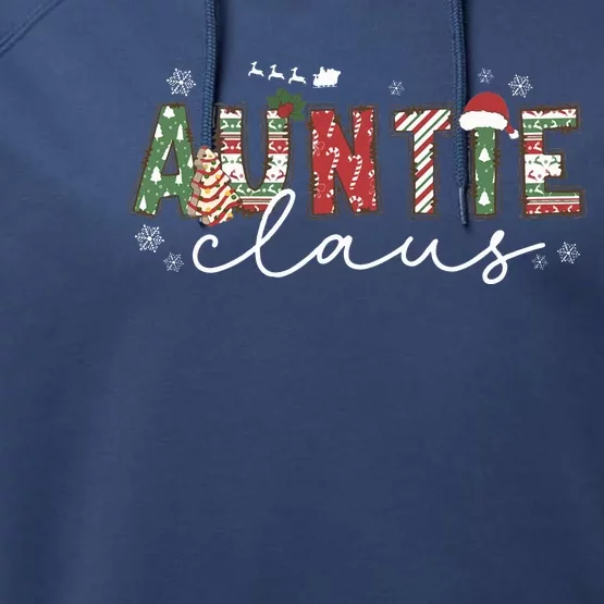 Auntie Claus Groovy Xmas Matching Family Christmas Performance Fleece Hoodie