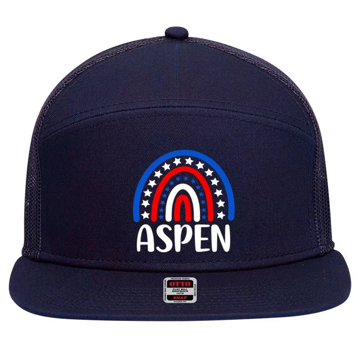 Aspen Colorado Gift I Love Aspen Colorado Usa Gift 7 Panel Mesh Trucker Snapback Hat