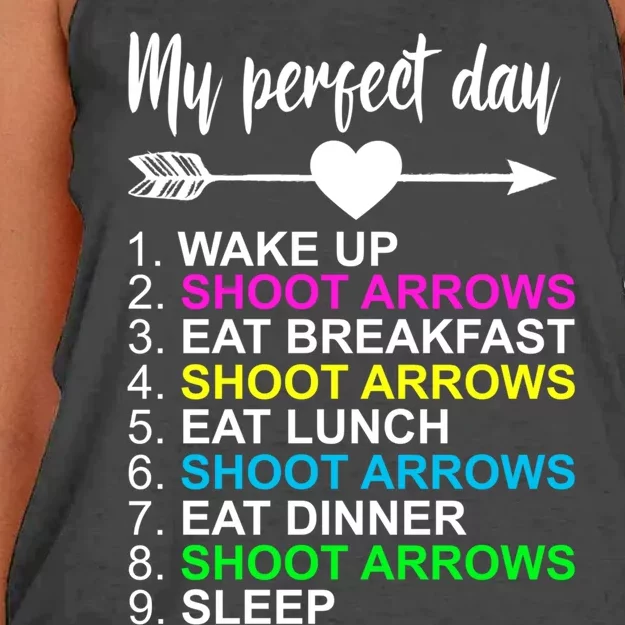 Archer Cool Gift Perfect Day Archery Bow Hunting Archery Lover Gift Women's Knotted Racerback Tank