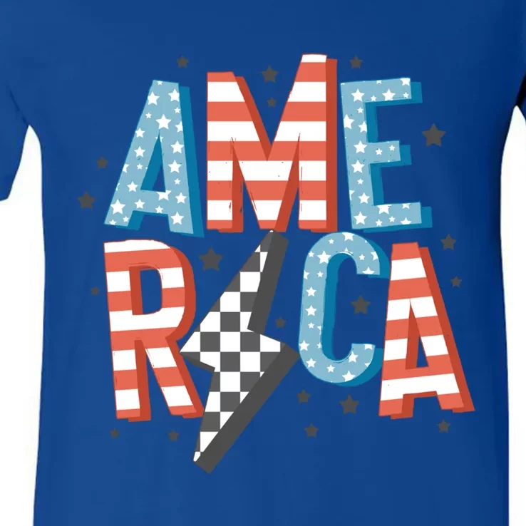 America Cute Gift V-Neck T-Shirt