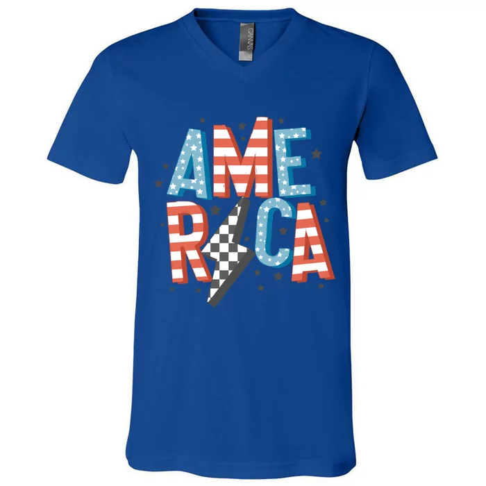 America Cute Gift V-Neck T-Shirt