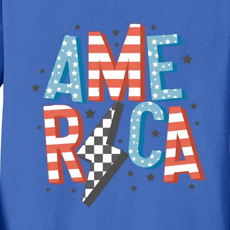 America Cute Gift Kids Long Sleeve Shirt