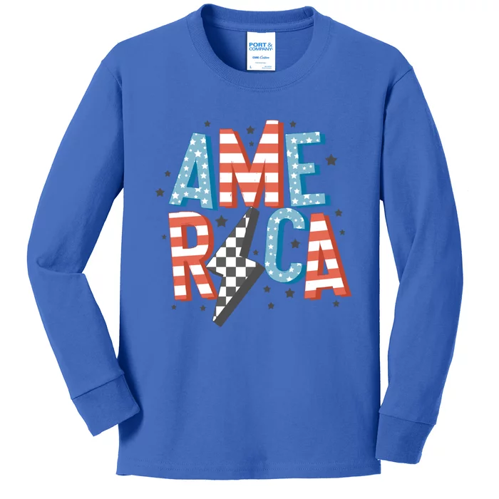 America Cute Gift Kids Long Sleeve Shirt