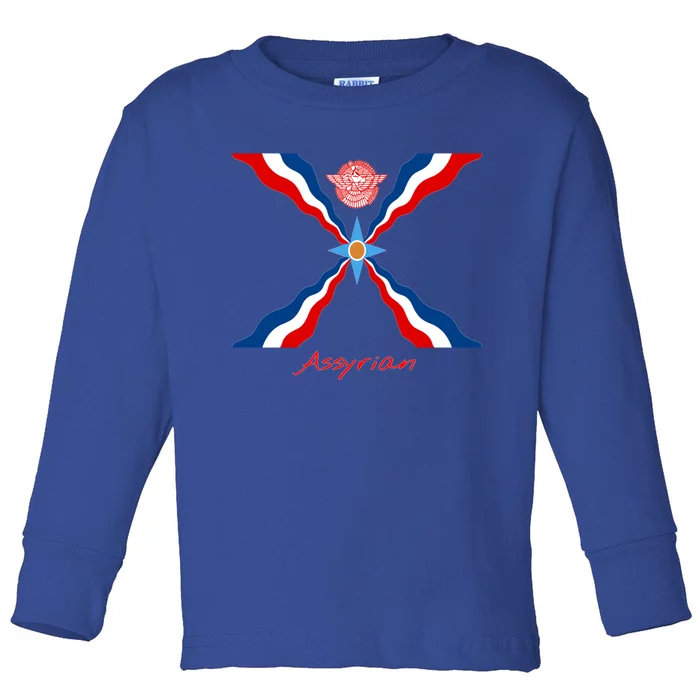 Assyria Cool Gift Assyrian Flag Cool Gift Assyrians Lamassu Gift Toddler Long Sleeve Shirt