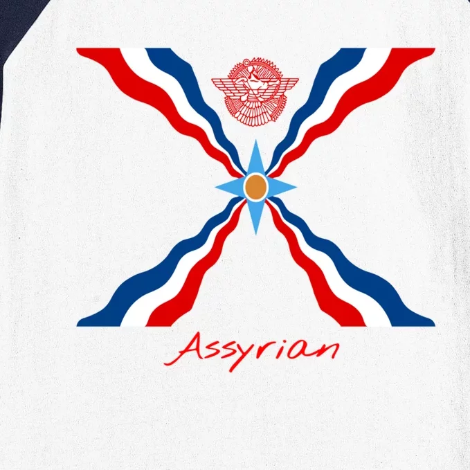 Assyria Cool Gift Assyrian Flag Cool Gift Assyrians Lamassu Gift Baseball Sleeve Shirt