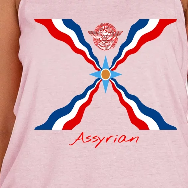 Assyria Cool Gift Assyrian Flag Cool Gift Assyrians Lamassu Gift Women's Knotted Racerback Tank