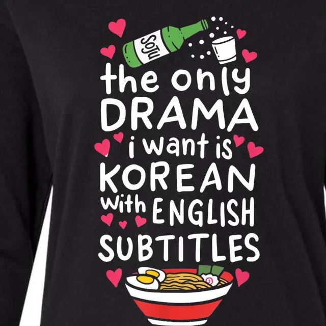 A Cute Gift Korean With English Subtitles Womens Cotton Relaxed Long Sleeve T-Shirt