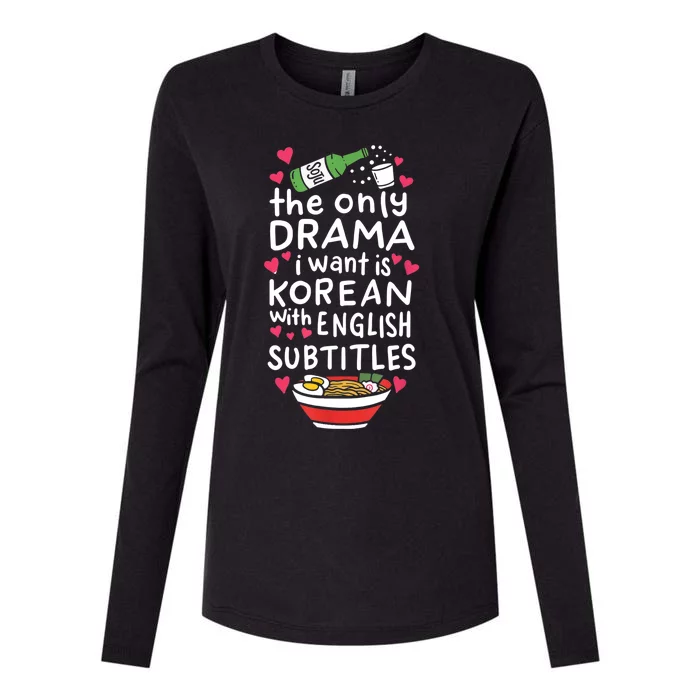 A Cute Gift Korean With English Subtitles Womens Cotton Relaxed Long Sleeve T-Shirt