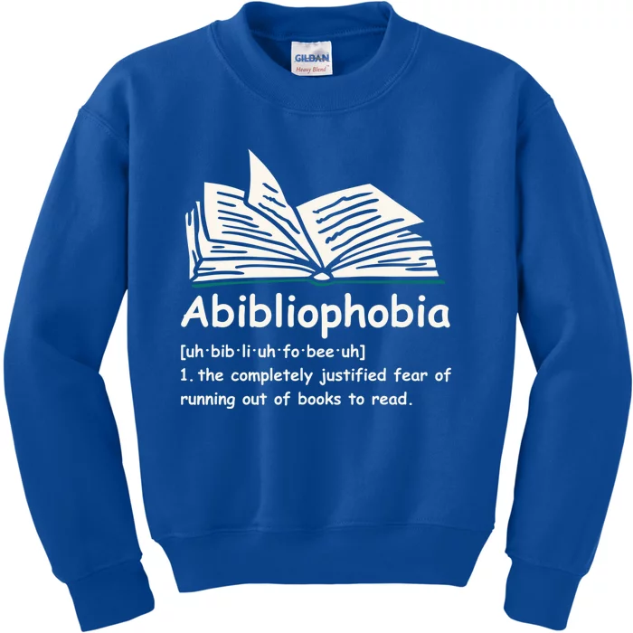 Abibliophobia Cute Gift Reading Bookworm Reader Gift Kids Sweatshirt