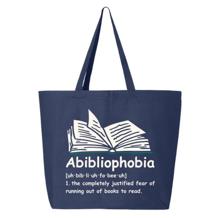 Abibliophobia Cute Gift Reading Bookworm Reader Gift 25L Jumbo Tote