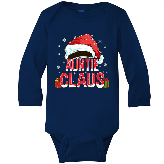 Auntie Claus Group Funny Gift Matching Family Christmas Cool Gift Baby Long Sleeve Bodysuit