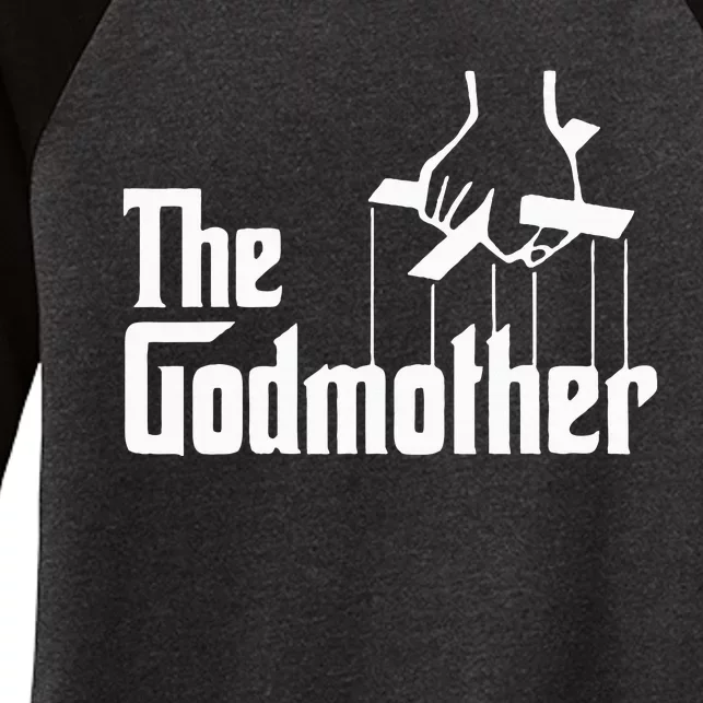 American Classics Godmother The Movie Distress Mothers Day Women's Tri-Blend 3/4-Sleeve Raglan Shirt