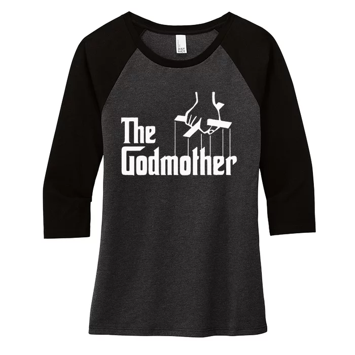 American Classics Godmother The Movie Distress Mothers Day Women's Tri-Blend 3/4-Sleeve Raglan Shirt