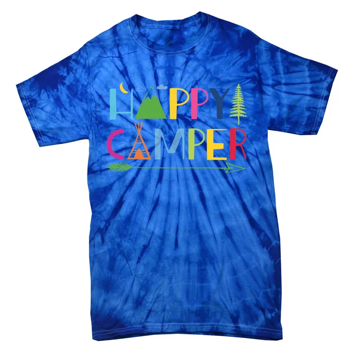 Arrow Camper Happy Summer Camp Camping Gift Great Gift Tie-Dye T-Shirt