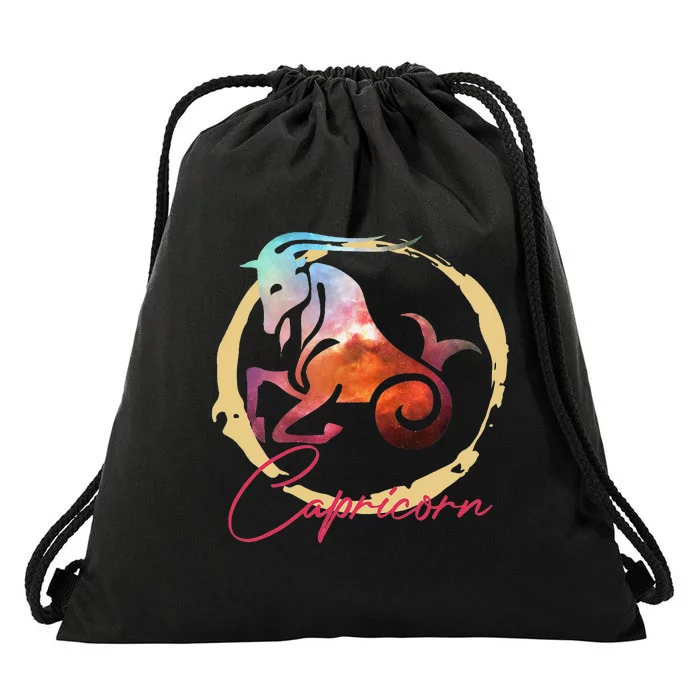 Astrology Capricorn Horoscope Zodiac Sign Drawstring Bag