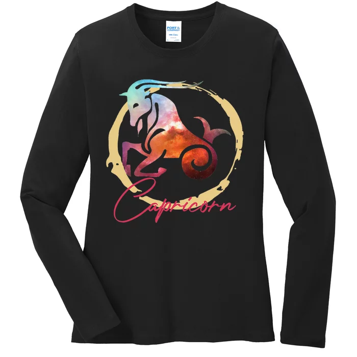 Astrology Capricorn Horoscope Zodiac Sign Ladies Long Sleeve Shirt