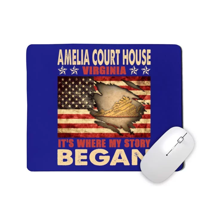 Amelia Court House Virginia Usa Flag Independence Day Funny Gift Mousepad