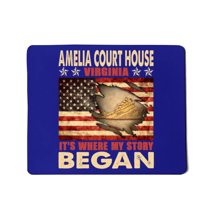 Amelia Court House Virginia Usa Flag Independence Day Funny Gift Mousepad