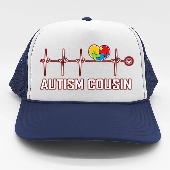 Autism Cousin Heartbeat Trucker Hat