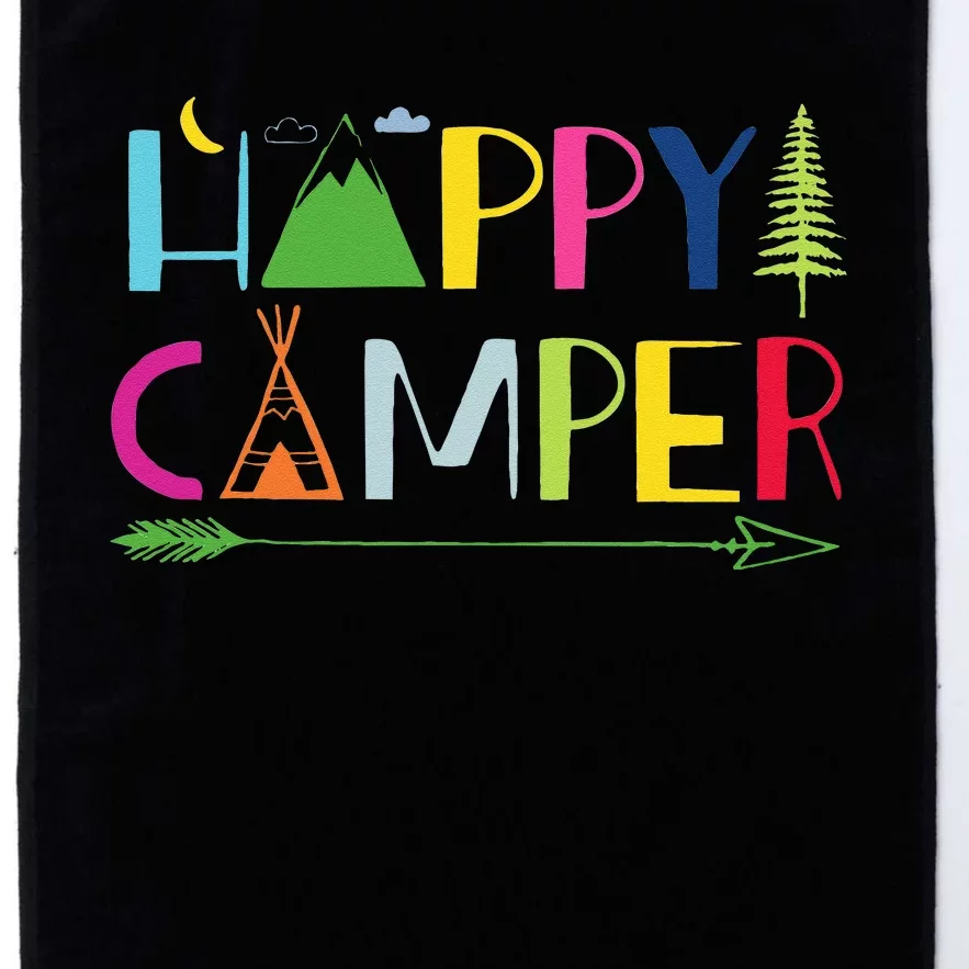 Arrow Camper Happy Summer Camp Camping Gift Men Women Kids Platinum Collection Golf Towel