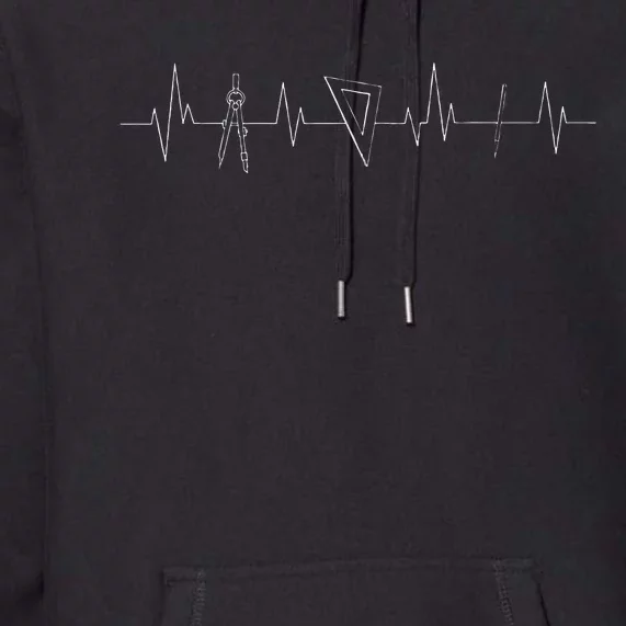 Architect Compass Heartbeat Blueprint Plan Architecture Premium Hoodie