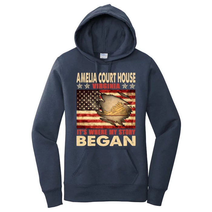 Amelia Court House Virginia Usa Flag Independence Day Gift Women's Pullover Hoodie