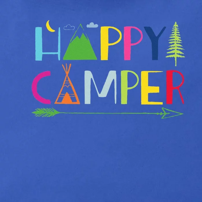 Arrow Camper Happy Summer Camp Camping Gift Zip Tote Bag