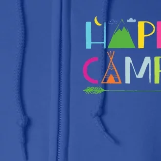 Arrow Camper Happy Summer Camp Camping Gift Full Zip Hoodie