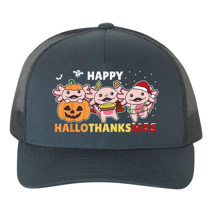 Axolotl Christmas Halloween Costume Happy Hallothanksmas Yupoong Adult 5-Panel Trucker Hat