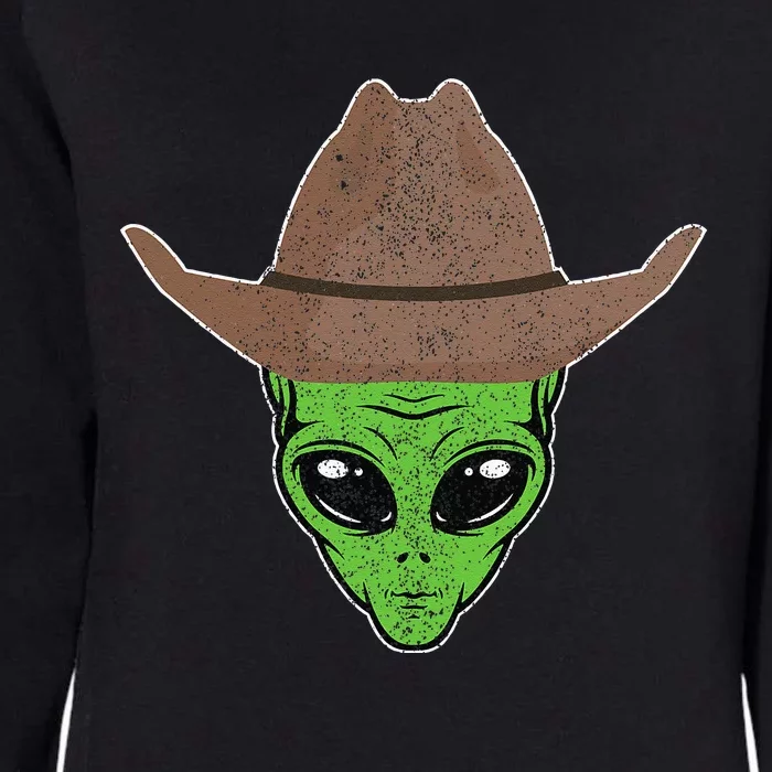 Alien Cowboy Hat Funny Halloween Gift For Outer Space Lover Womens California Wash Sweatshirt