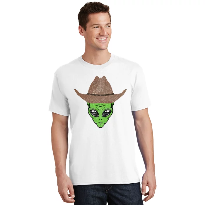 Alien Cowboy Hat Funny Halloween Gift For Outer Space Lover T-Shirt