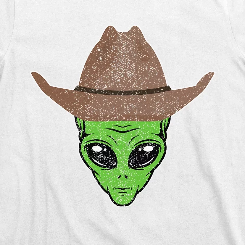 Alien Cowboy Hat Funny Halloween Gift For Outer Space Lover T-Shirt