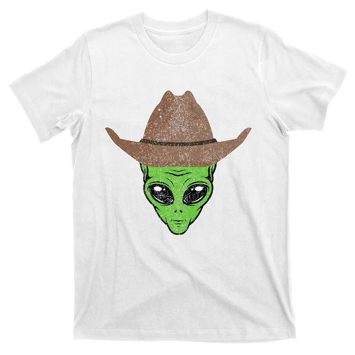 Alien Cowboy Hat Funny Halloween Gift For Outer Space Lover T-Shirt