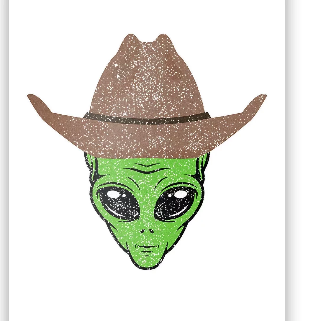 Alien Cowboy Hat Funny Halloween Gift For Outer Space Lover Poster