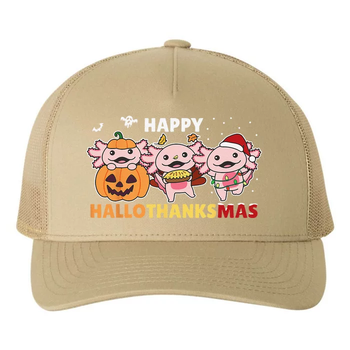 Axolotl Christmas Halloween Costume Happy Hallothanksmas Yupoong Adult 5-Panel Trucker Hat