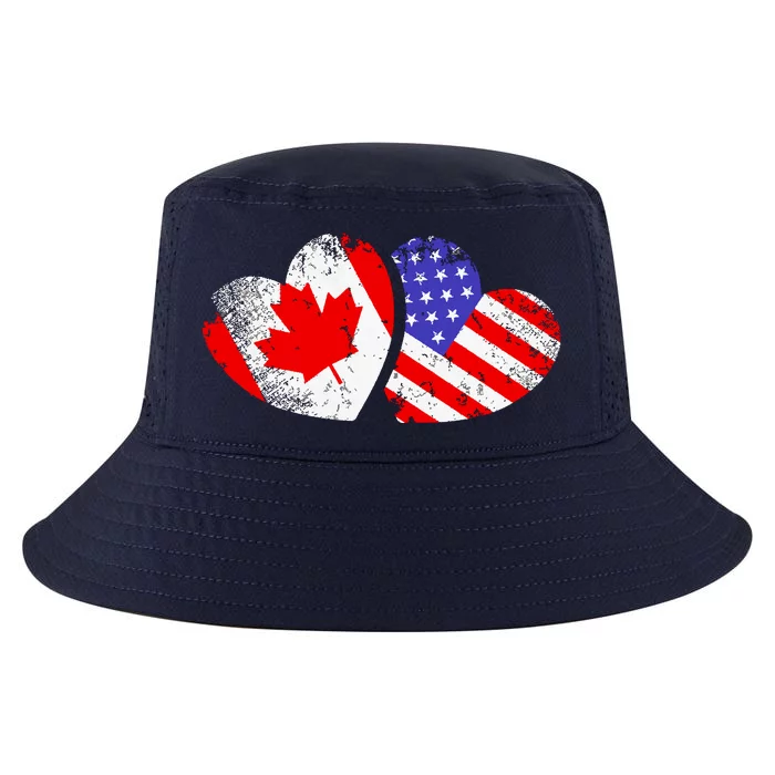 American Canadian Heart Valentines Day Giftc Cool Comfort Performance Bucket Hat