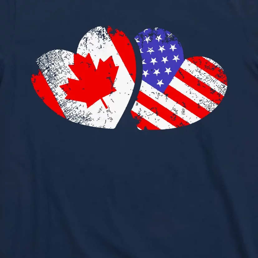 American Canadian Heart Valentines Day Giftc T-Shirt