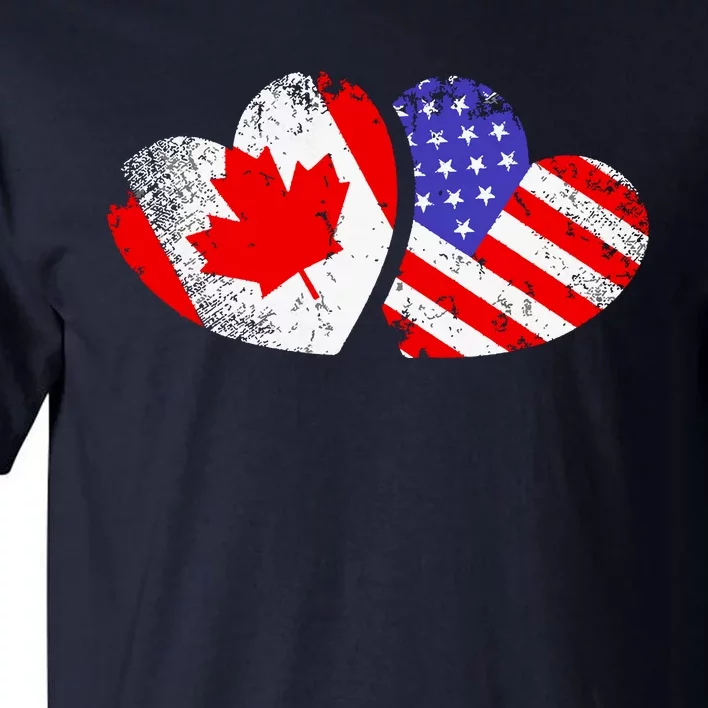 American Canadian Heart Valentines Day Giftc Tall T-Shirt