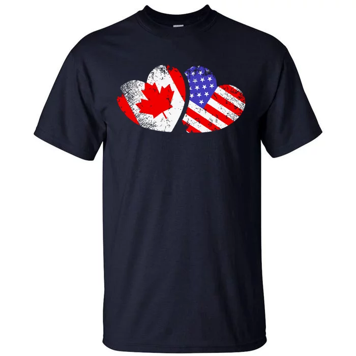 American Canadian Heart Valentines Day Giftc Tall T-Shirt