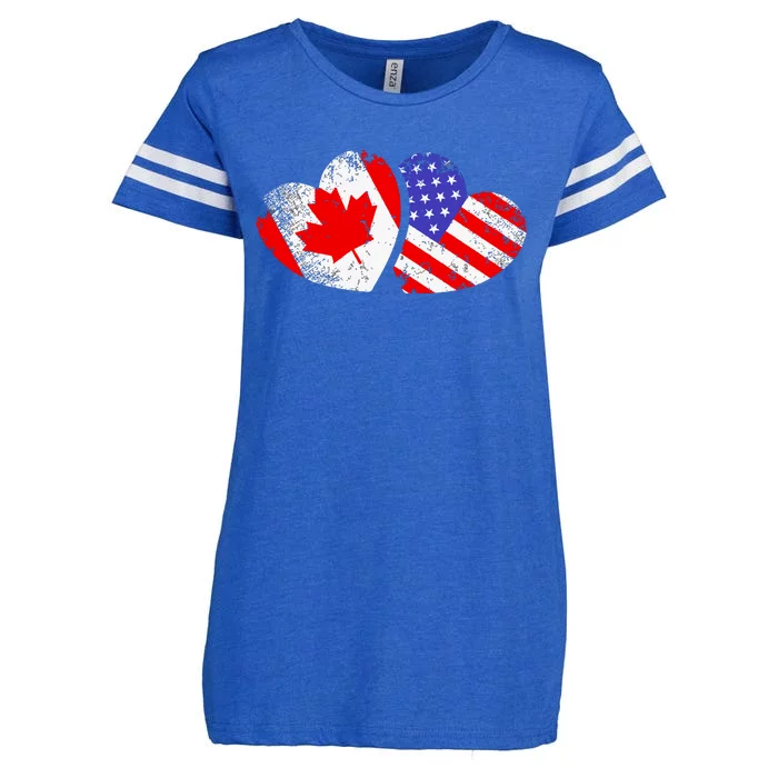 American Canadian Heart Valentines Day Giftc Enza Ladies Jersey Football T-Shirt