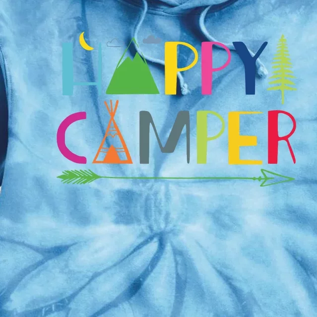 Arrow Camper Happy Summer Camp Camping Gift Women Tie Dye Hoodie