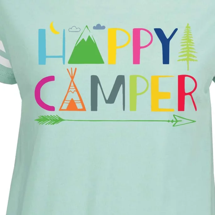 Arrow Camper Happy Summer Camp Camping Gift Women Enza Ladies Jersey Football T-Shirt