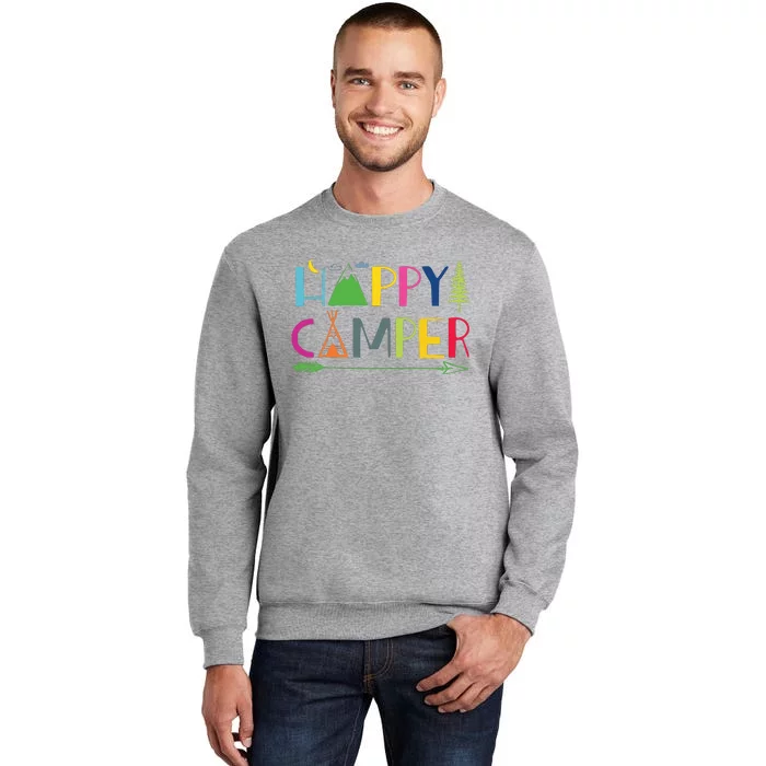 Arrow Camper Happy Summer Camp Camping Gift Women Tall Sweatshirt