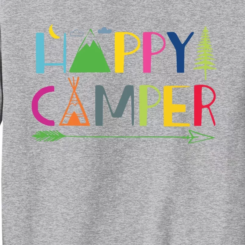 Arrow Camper Happy Summer Camp Camping Gift Women Tall Sweatshirt