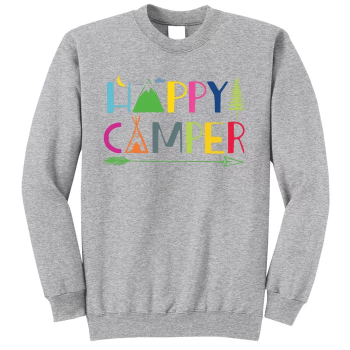 Arrow Camper Happy Summer Camp Camping Gift Women Tall Sweatshirt